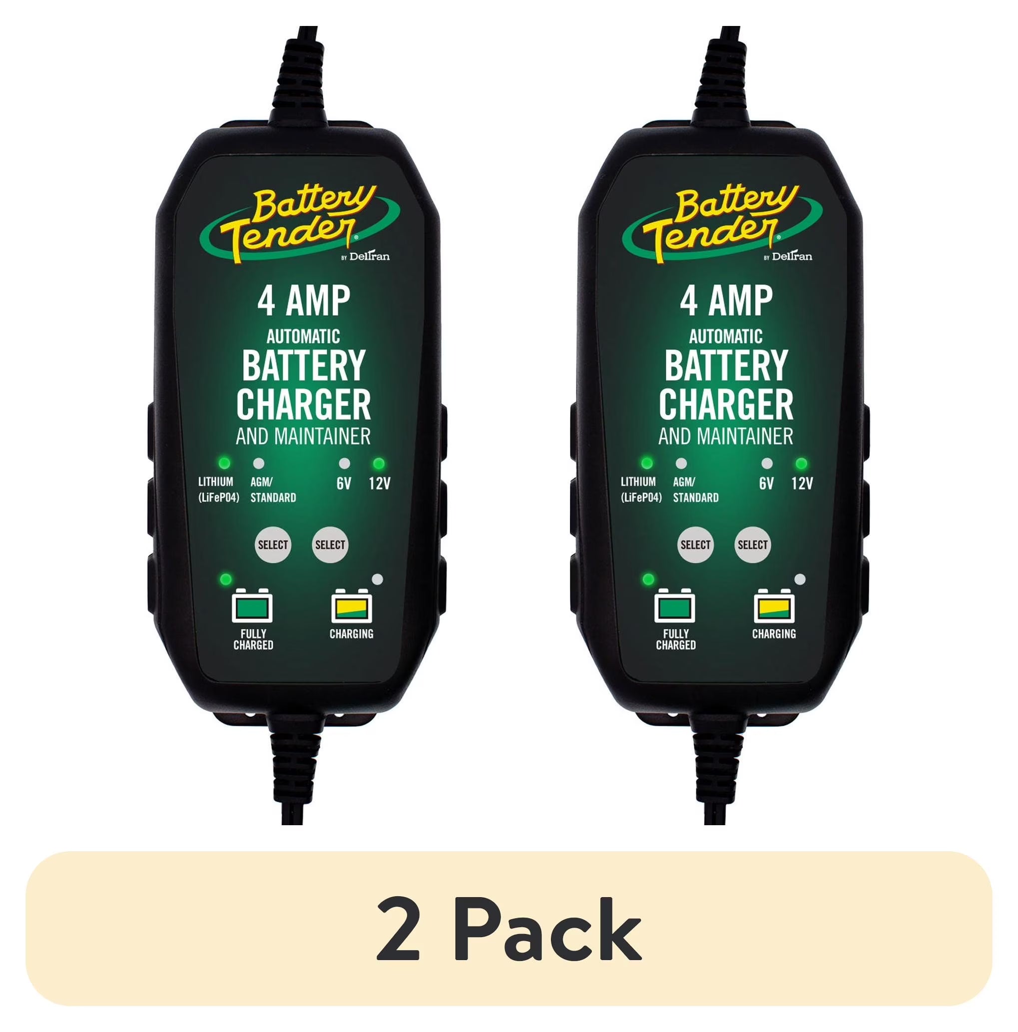 (2 Pack)  4 Amp, 6V or 12V Selectable Battery Charger, New