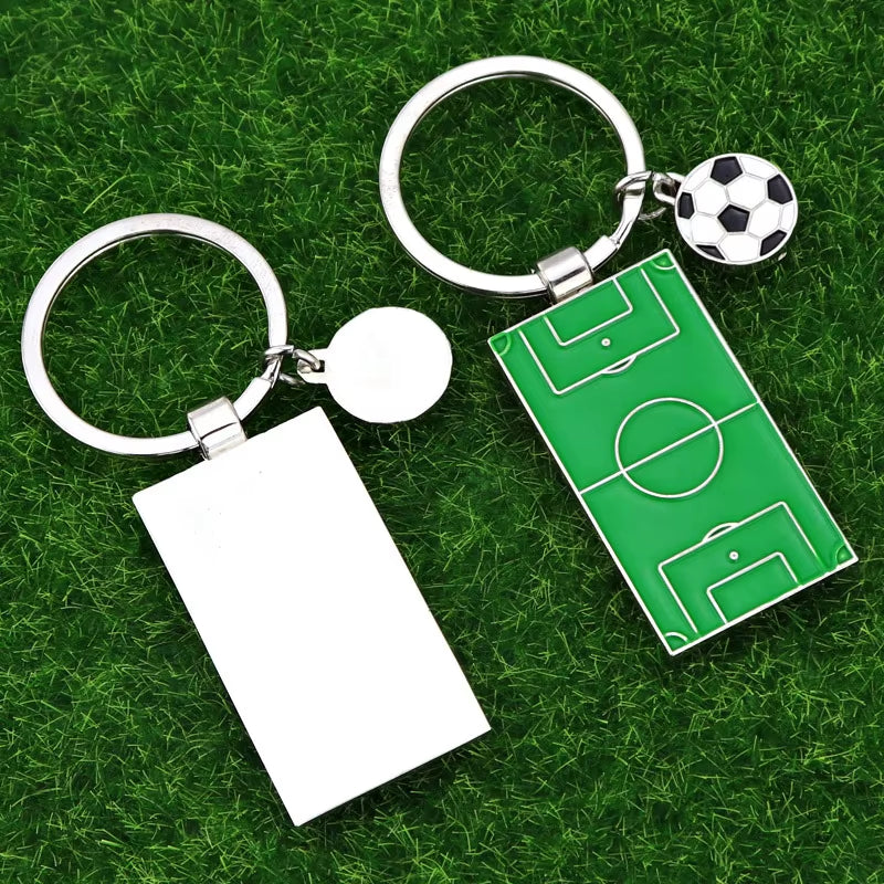 Men Football Field Soccer Key Chain Holder Playground Sports Souvenir Keyring Ornament Keychains Jewelry Football Fans Club Gift