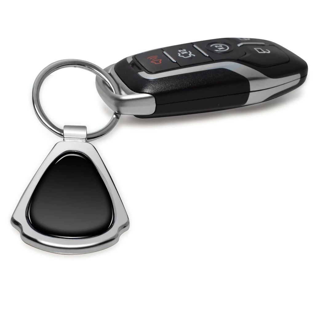Dodge Challenger Classic Black Dome Chrome Metal Teardrop Key Chain
