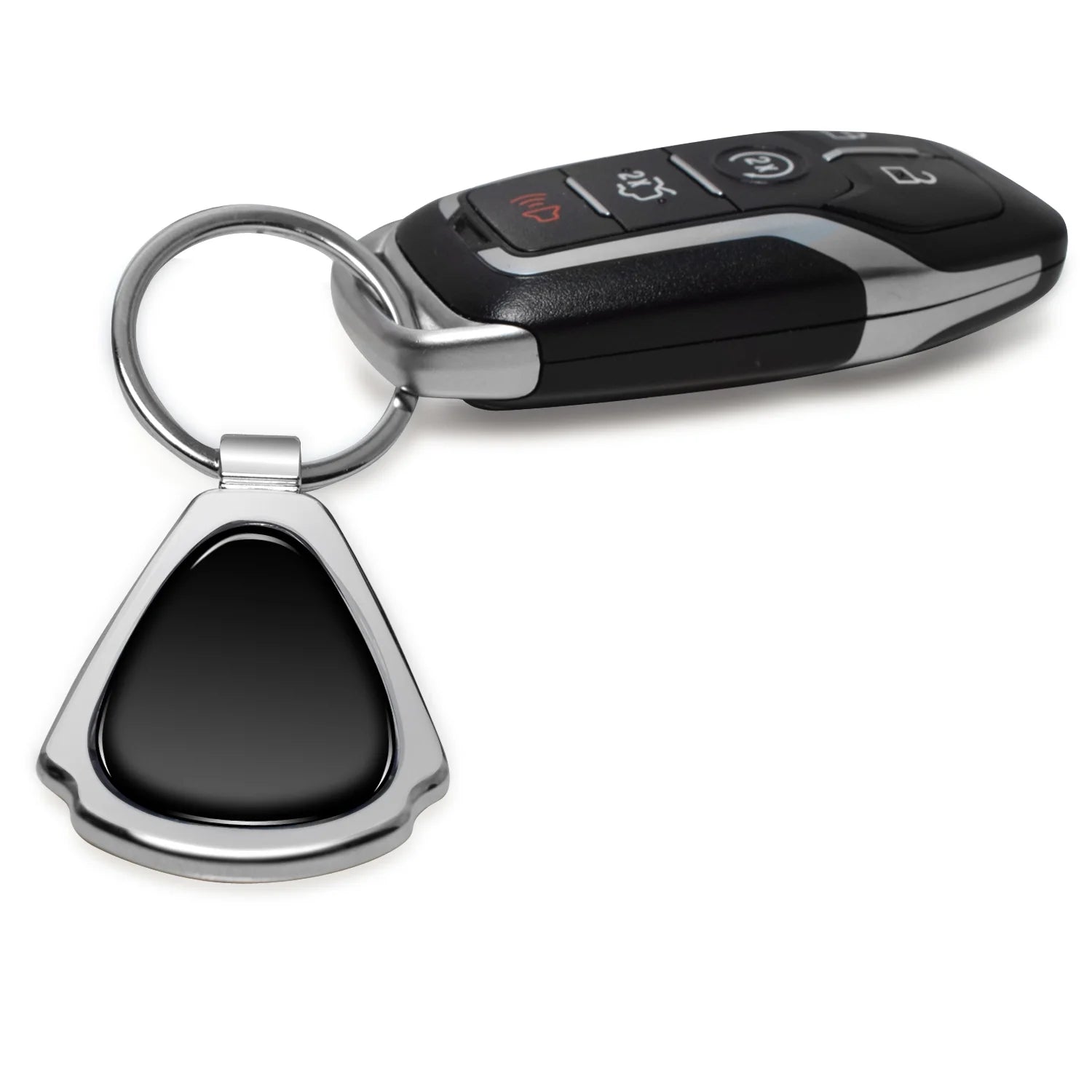 Dodge Challenger Classic Black Dome Chrome Metal Teardrop Key Chain
