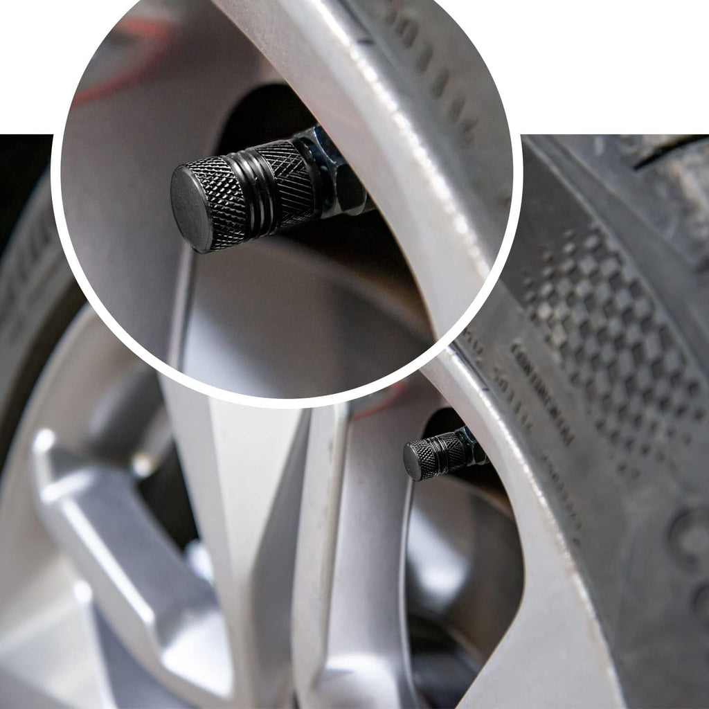 Tire Valve Stem Caps for Car Tires Air Caps Cover 8 Pack Corrosion Resistant Premium Alloy Leak-Proof Universal for SUV Truck Motorcycle Bike Black