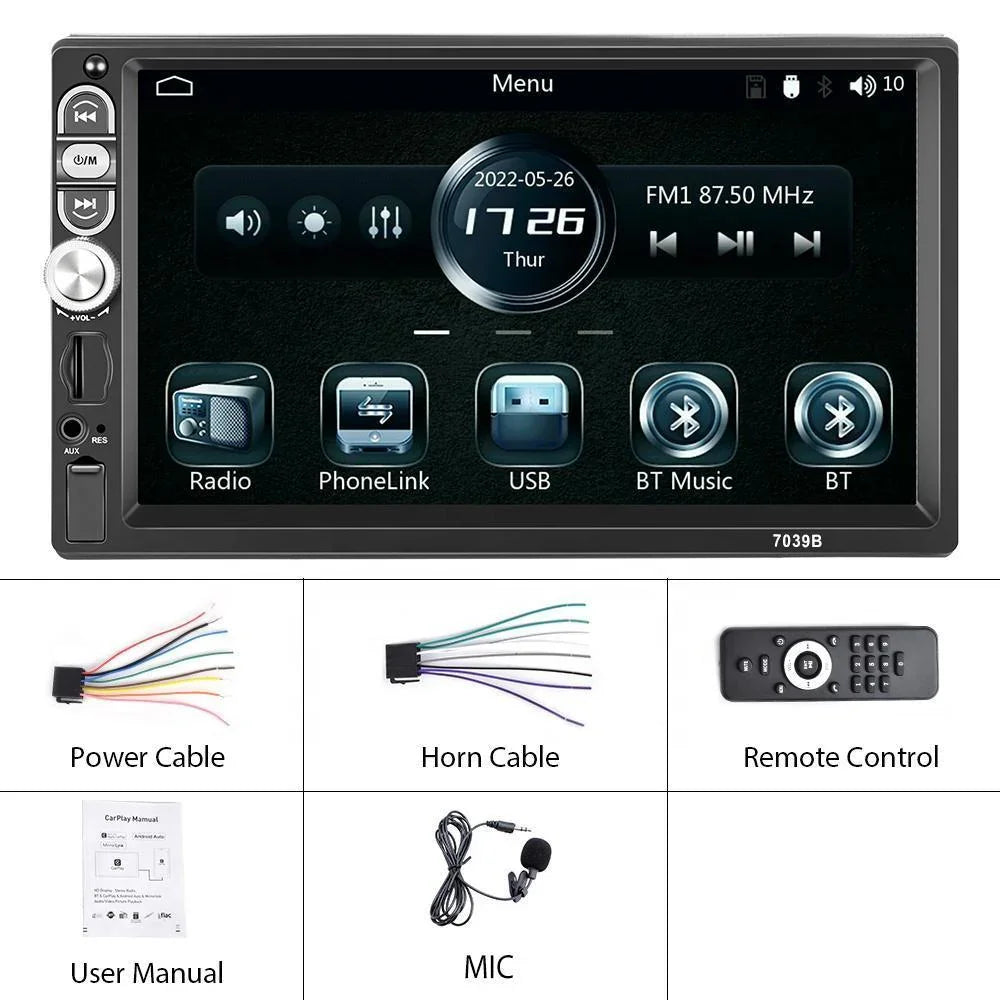 7-inch Single-din Car Stereo, Single-din Car Radio And MP5 Player Supporting Carplay Android Auto