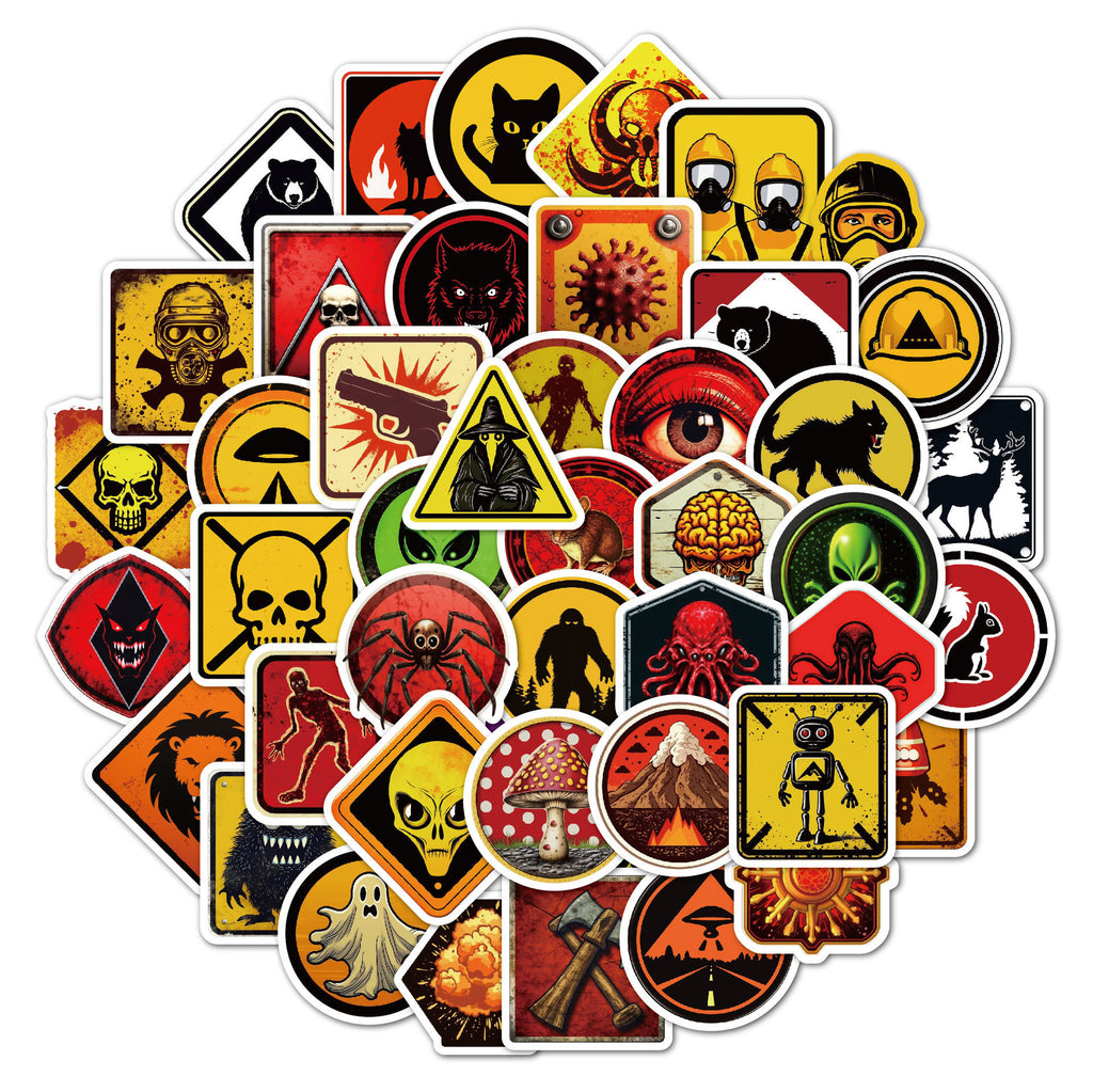 Warning 50 Personalized Waterproof Motorcycle Skateboard Luggage Helmet Stickers