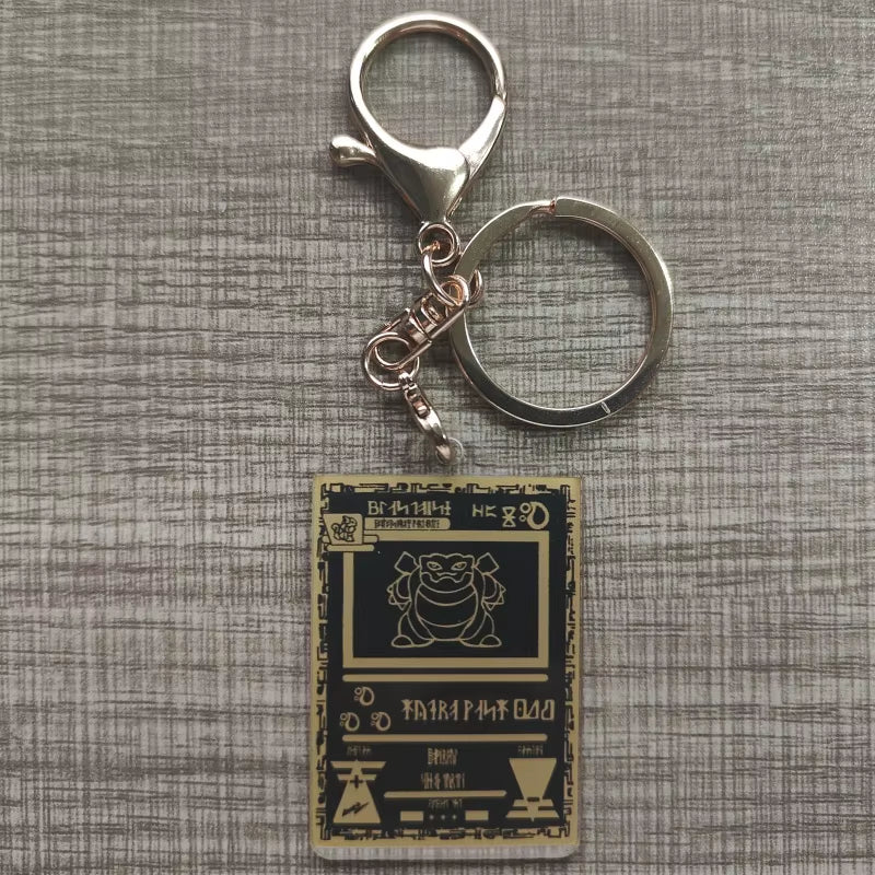 Pokemon Anime Small Card Key Chain Charizard Keychains Blastoise Venusaur Mewtwo Diy Acrylic Action Toy Figures Game Collection